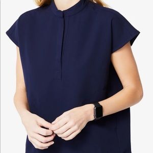 Figs mandarin collar scrub top